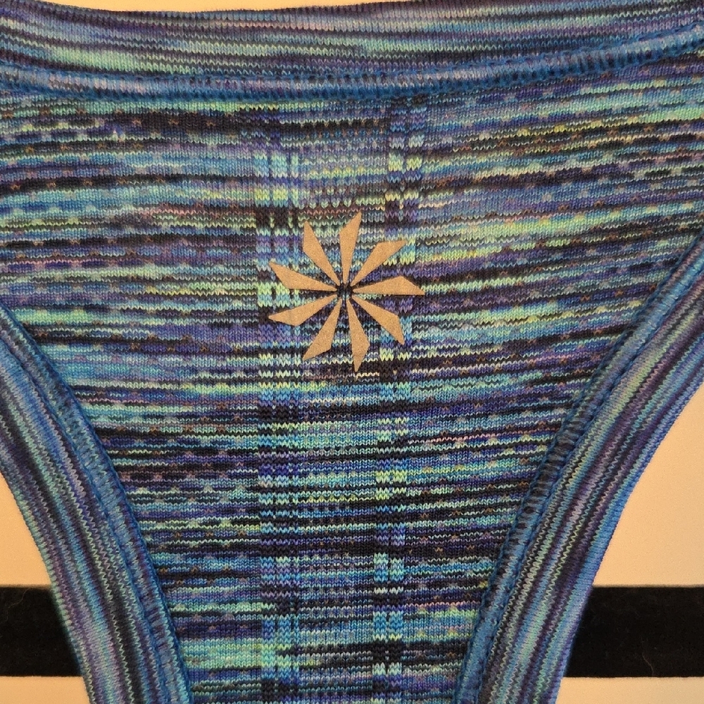 Athleta Multitone Blue Racerback Tank Top - Picture 3 of 4